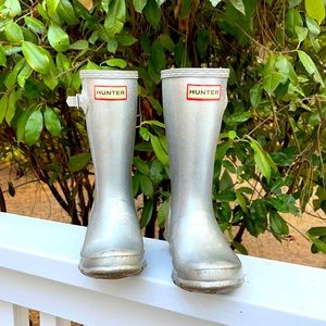 Hunter Boots Girl’s Glitter Silver